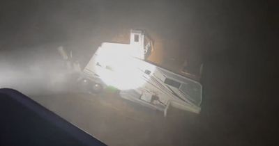 California caravans fall into river as bank crumbles and collapses during horror storm