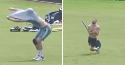 Mark Wood strips to his boxers to take catch in fielding drill but no-one is sure why