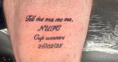 Newcastle fan got 'NUFC cup winners' tattoo BEFORE Carabao Cup final defeat to Manchester United