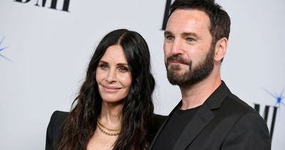 Snow Patrol's Johnny McDaid stands by Courteney Cox's side as she is honoured on the Hollywood Walk of Fame