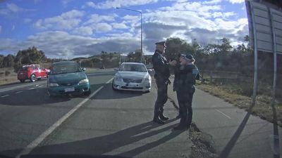 Canberra court played footage of police officers being struck by car, man to be sentenced for negligent driving next month