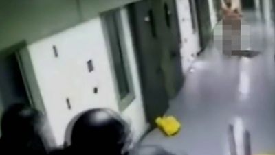 Moment Charles Bronson dances naked outside cell as he taunts prison officers