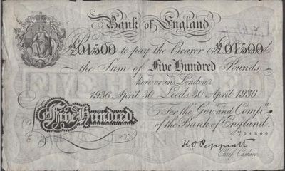 Much appreciated: £500 banknote fetches £24,000 at auction