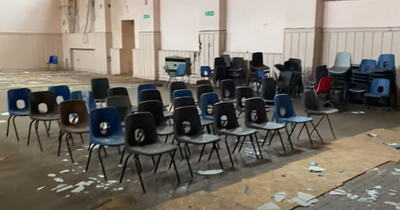 Inside abandoned Edinburgh school completely frozen in time with chairs laid out