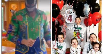 Tyson Fury joins in fun as a superhero as his youngest son turns four and proud mum Paris shares the birthday boy's sweet reaction