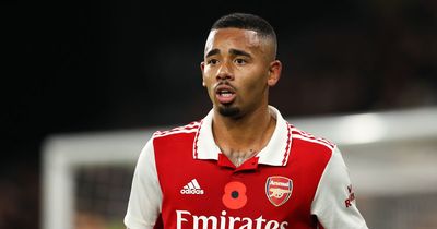 Gabriel Jesus spotted during Arsenal's clash against Everton as injury return date set