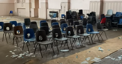 Haunting images show abandoned Scots school frozen in time with chairs still out and boards with writing