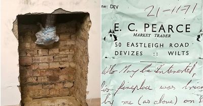 Couple finds 50-year-old letter hidden in fireplace from previous owner who bought house for £3,000 back in 1971