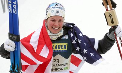 Jessie Diggins becomes first US cross-country skier to win individual world title