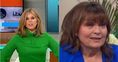 Lorraine Kelly apologsies for 'damage inflicted' after Kate Garraway suffers unfortunate cleavage blunder on ITV Good Morning Britain