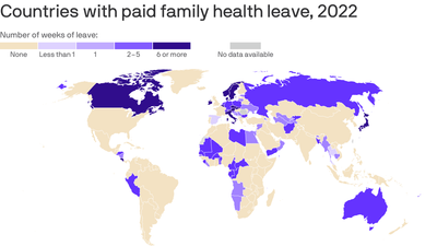 Map: Countries where workers get paid leave to care for a sick parent