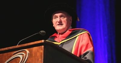 Protestors interrupt Bertie Ahern's speech at DCU
