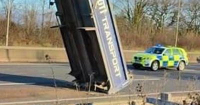 M5 crash: Police appeal for witnesses after lorry wedges under gantry near Bristol
