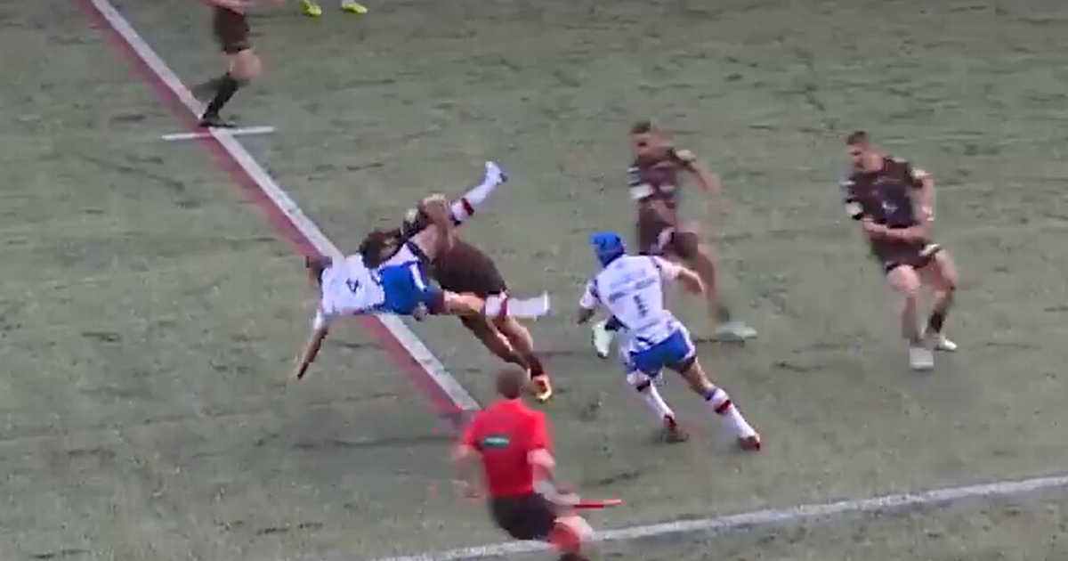 The 'biggest rugby hit you will see' sparks huge brawl…