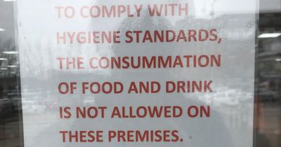 Glasgow shop sign blunder warns customers against 'consummation of food and drink'