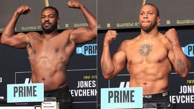 UFC 285 video: Jon Jones weighs in at 248 for heavyweight debut; Ciryl Gane at 247.5