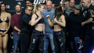 UFC 285 video: Valentina Shevchenko, Alexa Grasso shake hands in final pre-fight faceoff