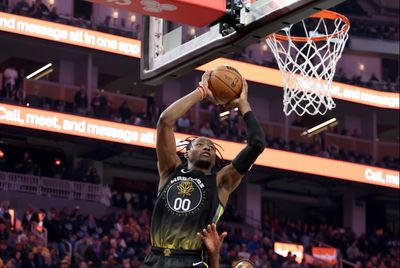 Watch: Jonathan Kuminga adds another highlight reel dunk with high-flying putback vs. Pelicans