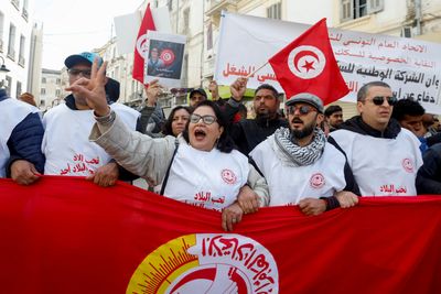 Trade union protests against Tunisia president after crackdown