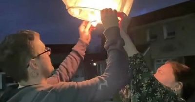 Lanterns lit after tragic death of Lanarkshire girl, 5, seen from plane by her grief-stricken family