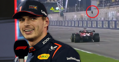Max Verstappen cracks Ferrari joke after parts fell off Charles Leclerc's car in Bahrain