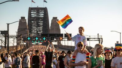 Sydney Harbour Bridge closed as 50,000 march for international LGBTQI+ communities at WorldPride festival
