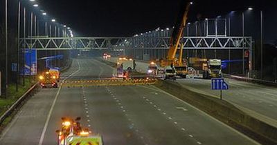 M5 motorway looks eerily empty while tipper truck is removed