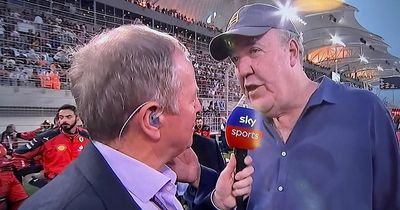 Jeremy Clarkson collared by Martin Brundle on return to "infuriating" F1 Bahrain GP grid