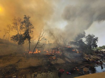 A massive fire tore through a crowded Rohingya refugee camp in Bangladesh