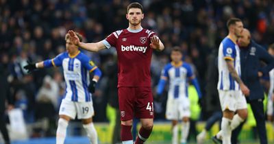 'Unique' - Declan Rice makes worrying Brighton tactics admission after West Ham's 4-0 defeat