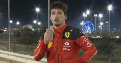 Charles Leclerc out of Bahrain GP and groans over radio as Ferrari engine dies