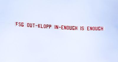 Plane flown over Anfield with anti-FSG banner before Liverpool vs Man Utd