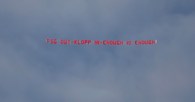 Liverpool fans fly banner demanding FSG OUT but it's different story over Jurgen Klopp