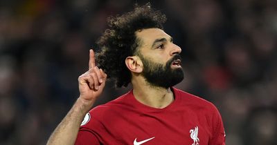 Mohamed Salah reacts to breaking TWO Liverpool records in Man Utd mauling