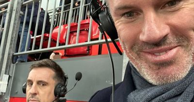 Jamie Carragher mocks Gary Neville and laughs at Man United Twitter account after Liverpool 7-0 win