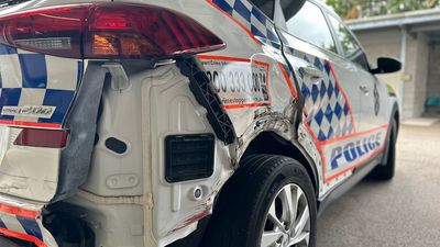 Police cars rammed by three stolen vehicles in 'disgraceful' Townsville incident