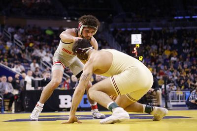 Ohio State wrestler, Sammy Sasso, wins second Big Ten title with sudden victory takedown