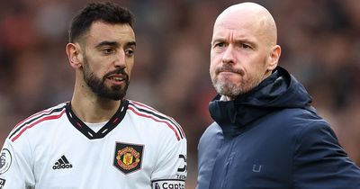 Bruno Fernandes fails to back up Erik ten Hag claim after "embarrassing" Liverpool antics