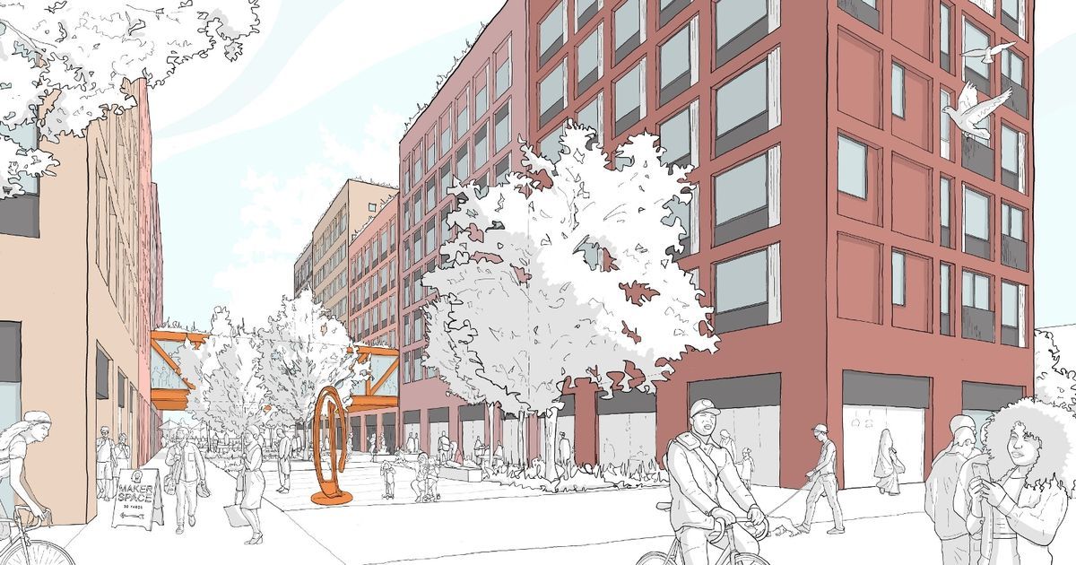 Plans for new supermarket and blocks for 628 students…