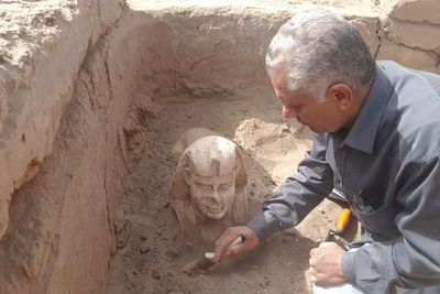 Archaeologists in Egypt unearth Sphinx-like Roman-era statue