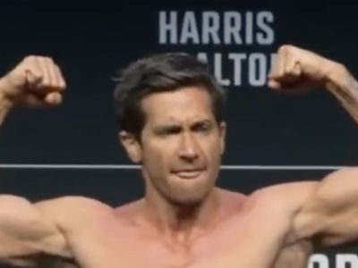 A bulked-up Jake Gyllenhaal made a surprise appearance at UFC 285 on Sunday filming for ‘Road House’ remake