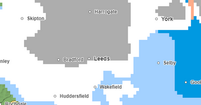 Met Office weather map shows 'heavy snow' hitting Leeds this week