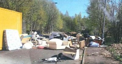 Glasgow dead end street dumping ground for mountain of rubbish by 'man with a van'