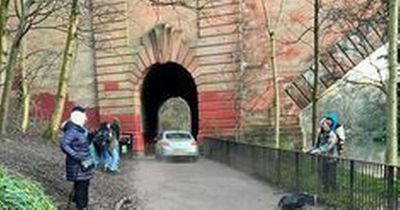 Scots forced to jump over fences to avoid being hit by car being 'chased by cops'