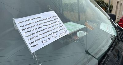 'Sinister' notes stuck on car windscreens as resident tells people to move