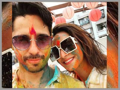 Sidharth Malhotra shares a colourful photo with wife Kiara Advani as he celebrates his 'First Holi with the MRS'