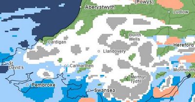 Weather charts show exactly when and where it is forecast snow this week in Wales