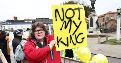 King Charles and Camilla met with 'not my King' banner and protestors on royal visit