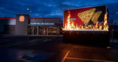 Burger King and Doritos launch collaboration with dramatic burning billboard advert