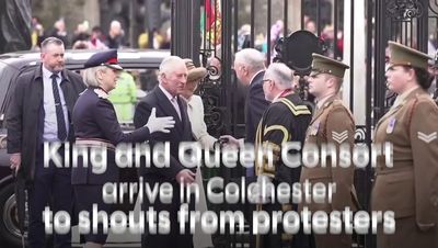 ‘Talk to your critics’: King and Queen Consort greeted by protesters on visit to Colchester